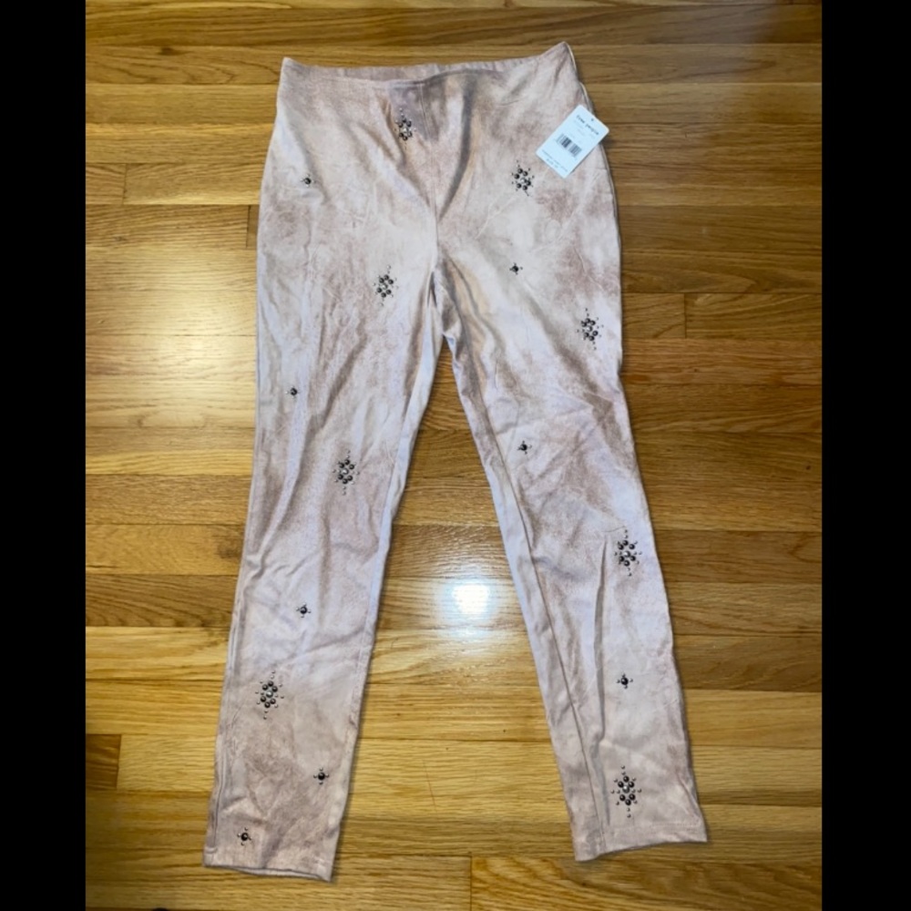 Velvet decorated leggings